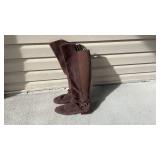 Antonio Melani brown leather boots womens size 9 never worn with boot shapers