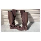 Antonio Melani brown leather boots womens size 9 never worn with boot shapers