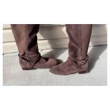 Antonio Melani brown leather boots womens size 9 never worn with boot shapers