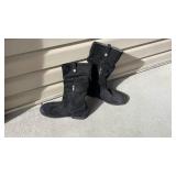 Birkenstock black leather boots womens size 40L never worn