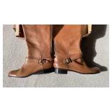 Fossil brown leather boots womens size 10 never worn with original box
