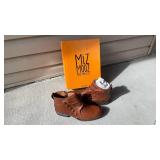 Miz Mooz brown leather boots womens size 41 never worn new with box