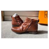 Miz Mooz brown leather boots womens size 41 never worn new with box