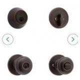 RELIABILT Baron Antique Bronze Exterior Single-Cylinder Deadbolt and Keyed Entry Door Knob Combo Pack