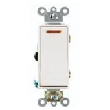 Leviton 20 Amp Decora Plus Commercial Grade 3-Way Lighted Rocker Switch with Pilot Light, Light Almond 5633-2T