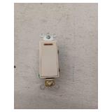 Leviton 20 Amp Decora Plus Commercial Grade 3-Way Lighted Rocker Switch with Pilot Light, Light Almond 5633-2T