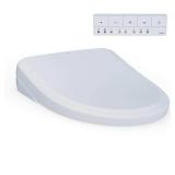 TOTO S7A WASHLET+ Electronic Bidet Toilet Seat  EWATER+ Bowl and Wand Cleaning  Auto Open and Close Classic Lid  Elongated  Cotton White - SW4734AT40#01