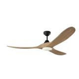 Maverick Smart 60 in. Midnight Black Modern Downrod Mount StandardCeiling Fan with Light Kit and Remote