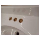 Single Bowl Marble Vanity Top, 25 W x 19 D Inch, Solid White