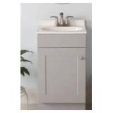 Project Source Dover 18-in Light Gray Single Sink Bathroom Vanity with White Cultured Marble Top