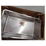 Pescara Undermount Stainless Steel 32.5 in. x 18.5 in. Single Bowl Kitchen Sink