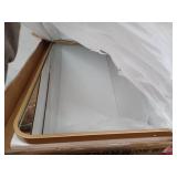 Modern Rectangular Wall Mirror with Brass Frame 36x22