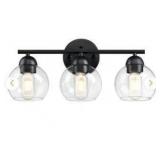 3-Light Black Bathroom Vanity Light Fixture