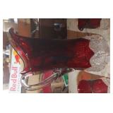 Vtg. Ruby Red Cut Glass Pitcher & More