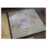 3-12" x 12" Metal Bird Pictures