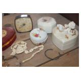 Vtg. Jewelry, Trinket Boxes & More