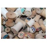 Flat of Vintage Wooden Spools