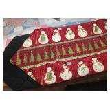 Vtg. 1985 Small Quilt & Christmas Table Runner