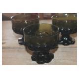 Vintage Green Glass Sherbert Bowls