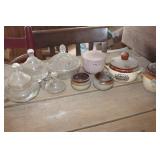 Vtg. Cut Glass Candy Dish and More needs cleaning