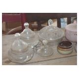 Vtg. Cut Glass Candy Dish and More needs cleaning