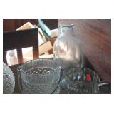 Vtg. Glass Ice Bucket and More