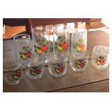 Vintage Strawberry Drinking Glasses