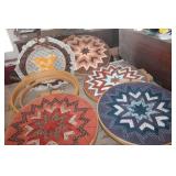 Vtg. Folded Star Quilt Wall Hangings & More