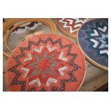 Vtg. Folded Star Quilt Wall Hangings & More
