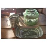 Vtg. Pewter Dish, Sifter and More