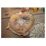 Vintage Pin Cushion, Spools & More