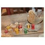 Vintage Pin Cushion, Spools & More