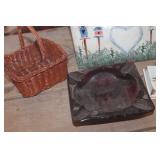 Vtg. Red Glass Ashtray, Home Décor & More