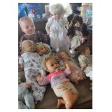 Rubbermaid Full of Vintage Dolls