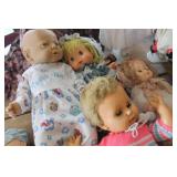 Rubbermaid Full of Vintage Dolls