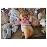 Rubbermaid Full of Vintage Dolls