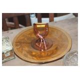 Vtg. Amber Glass Serving Dish and More
