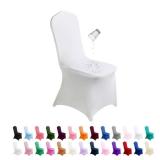 SUPERO Waterproof Spandex Chair Cover 25PCS, Stretch Dining Chair Covers, Polyester Outdoor Chair Covers, Protector Stretch Chair Cover for Party Universal, Banquet, Wedding Event, Hotel(White)
