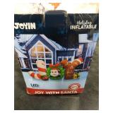 JOYIN Christmas Inflatable Decoration, Blow Up Joy with Santa with Build-in LEDs for Xmas Party Outdoor Decor, Christmas Inflatable Decoration for Outdoor Yard Garden Lawn Xmas Decor