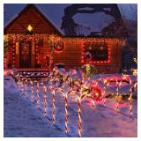 Bstge Christmas Decorations Outdoor, 10 Pcs Candy Cane Lights, 21