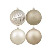 4in Large Christmas Ornaments Shatterproof Christmas Ball Ornaments Giant Hanging Balls Mercury Decorations for Holiday Champagne,4PC