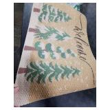 Bawnhaw Winter Welcome Mat Chirstmas Pine Doormat Outside Entrance, Outdoor, Indoor, Front Door, 30x17 Low-Profile Non-Slip Fade-Resistant Dirt-Trapping Thin Mat Cute Decor for Home, Porch, Garage