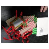 Marsui 12 Pcs Christmas Acrylic Photo Ornaments Hanging Picture Frame Ornaments for Christmas Tree 2 x 3 Inch Small Hanging Picture Frame for Xmas Tree Decoration Winter Holiday Gifts (Striped)