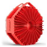 iTokGoK Silver-Infused 2-in-1 Silicone Body Scrubber, Double-Sided Design Body Brush Silicone Body Scrubber Exfoliating Body Brushes for All Skin for Showering, Lathers Well- Red