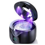 CXRUY Ultrasonic Retainer Cleaner - UV Dental Cleaning Pod Night Guard Cleaner for Dentures, Aligner, Braces, Toothbrush Heads, Jewelry (Black)