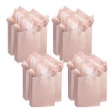 UNIQOOO 9.5 Rose Gold Pink Glitter Kraft Paper Gift Bags For Wedding | Thank You Bag Favor Bags For Bridal Shower, Baby Shower, Valentine