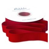 Ribbli Polyester Dark Red Velvet Ribbon,1 Inches Continuous10-Yard Spool,Christmas Ribbon for Gift Wrapping,Floral Bouquets, Home Decor