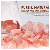 SALKING 2-in-1 Ultrasonic Essential Oil Diffuser & Himalayan Salt Lamp, Aromatherapy Diffuser Cool Mist Humidifier with 3 Brightness, Salt Therapy Lamp, 100% Pure Himalayan Salt Rock, 150ml (Marble)