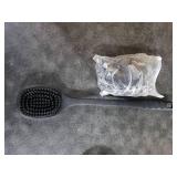 Back Scrubber for Shower, New Update Double Sided Body Scrub Brush Long Handle with Soft Silicone Bristles and Stiff Nylon Bristles for Shower Exfoliating and Massage Can Produce More Rich Foam