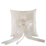 Sunshinesmile Bride Wedding Ring Pillow,Elegant Satin Ring Bearer Pillow with Large Decorative Bow for Wedding Ceremonies, Traditional Square Design 7.8